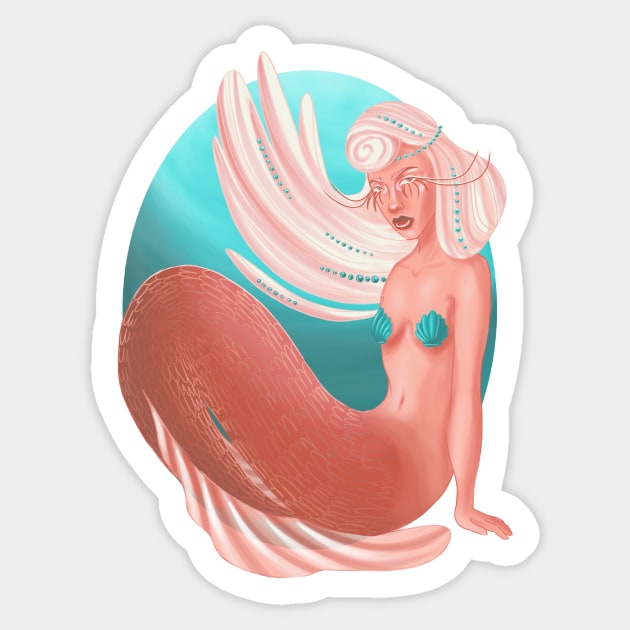 Pearl Mermaid Sticker by SosiCreatesArt